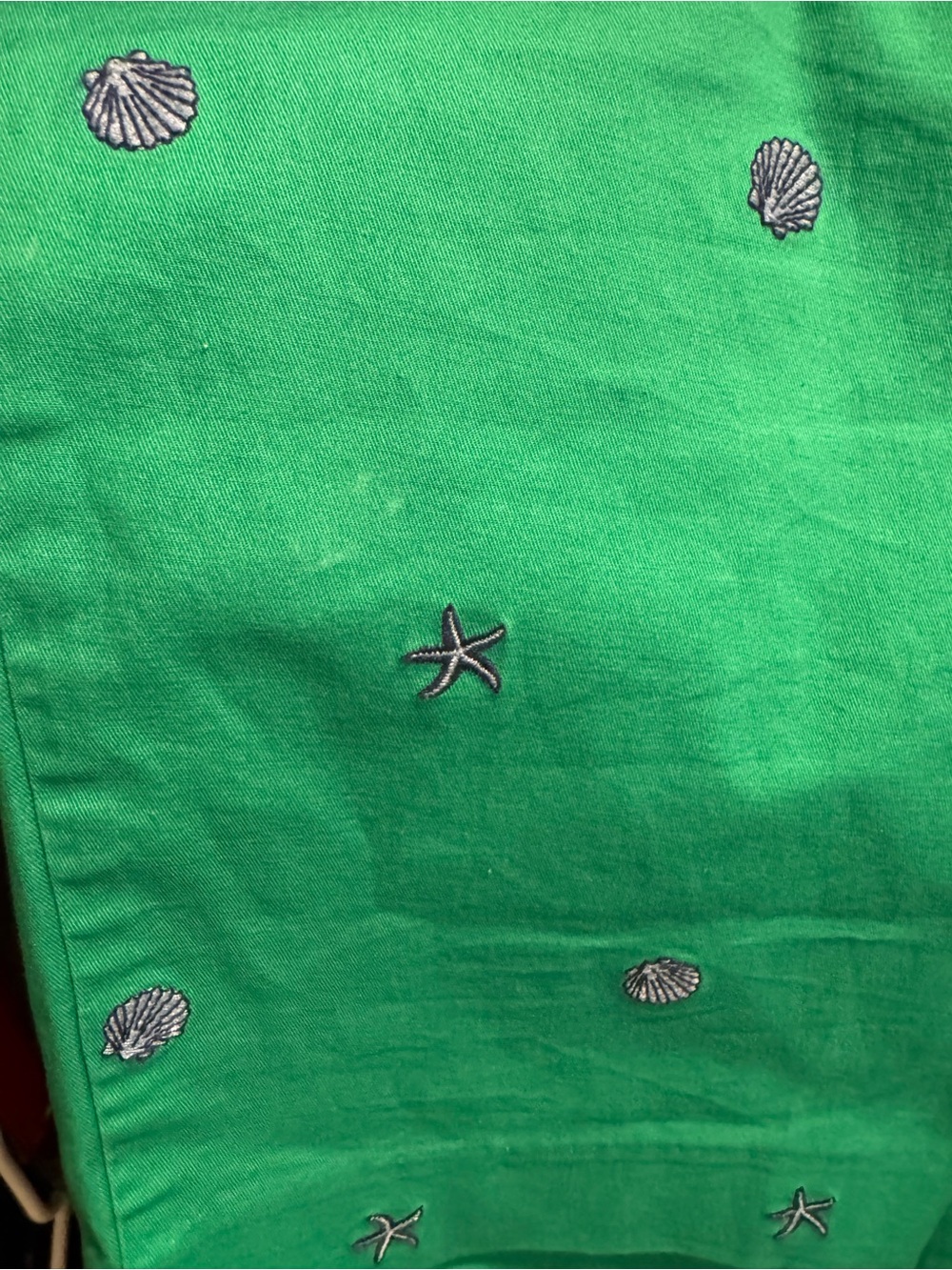 Talbots Green Embroidered Shell Motif Cropped Pants - Picture 14 of 16